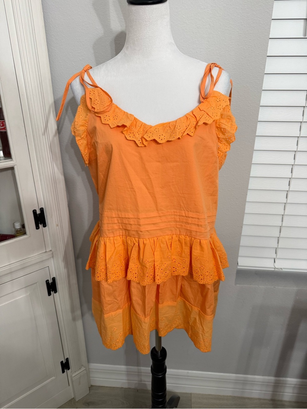 Anthropologie Mare Mare- Bright Orange Adjustable Spaghetti Strap Cami - Picture 5 of 8